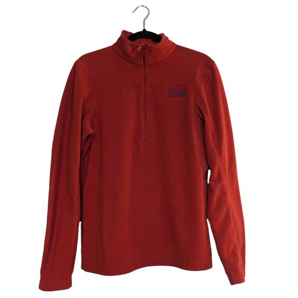 Mountain Hardwear Lightweight Quarter Zip Fleece Mens Size S Red - Picture 1 of 13